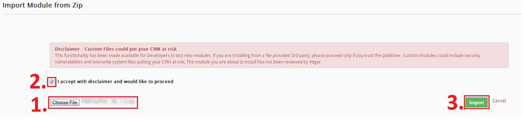 Installation of PDF Maker in Vtiger 6 step 2
